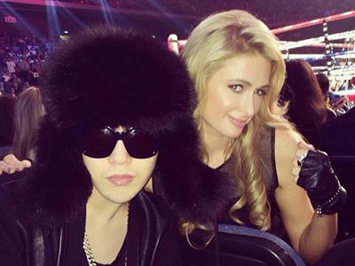 G-Dragon dan Paris Hilton Akrab Saat Nonton Tinju Bareng di Hong Kong